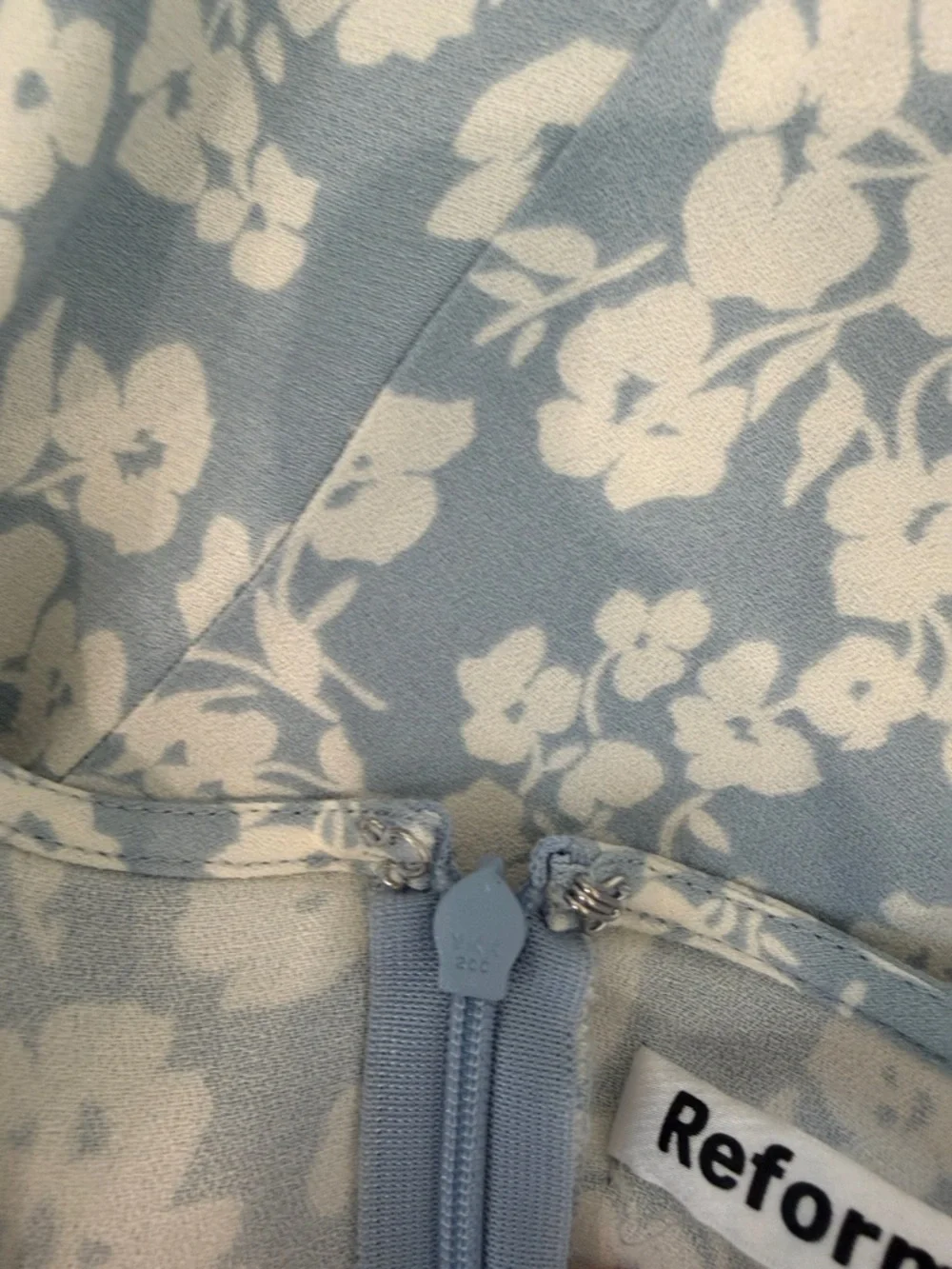 Reformation Women's Light Blue Floral Slip Skirt - Picture 9 of 12